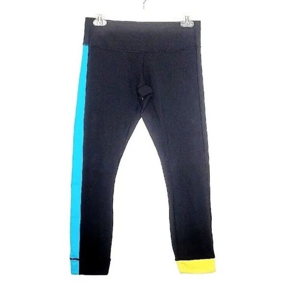 Lululemon Amped Cropped Colorblock Leggings Womens Size 6 Multicolored Fitness - Picture 1 of 9